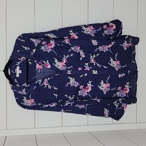 Floral Navy Blouse by Express